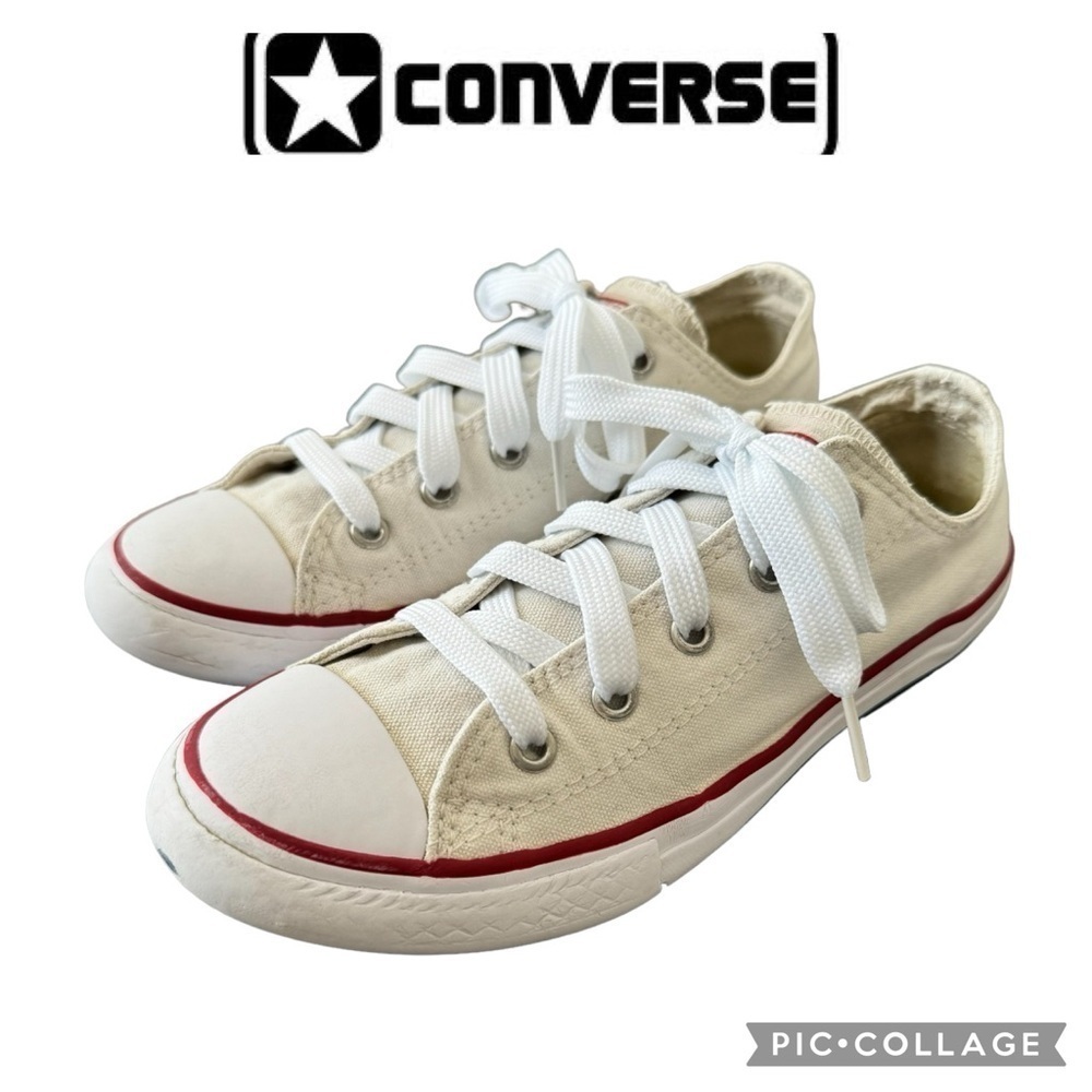 Converse Chuck Taylor All Star low Top sneakers shoes Off White kids size 2.5